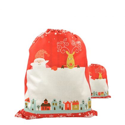 XMAS - SACK LARGE  (LINEN) red