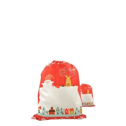 XMAS - SACK SMALL  (LINEN) red