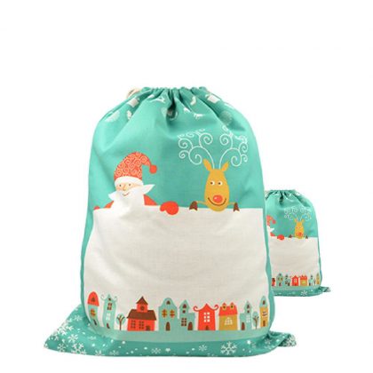 XMAS - SACK LARGE  (LINEN) green