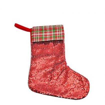 XMAS - STOCKING (SEQUIN red) 40x26cm