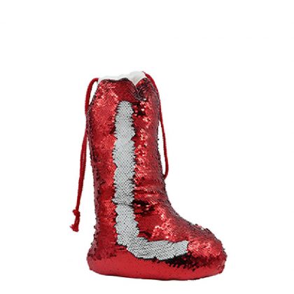 XMAS - STOCKING (SEQUIN red) 40x26cm