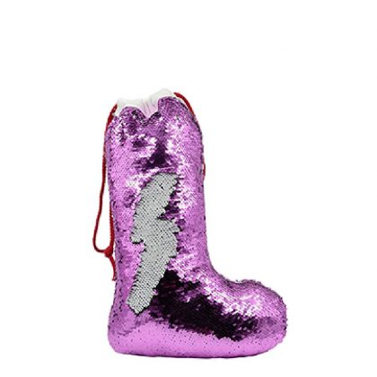 XMAS - STOCKING (SEQUIN purple) 40x26cm