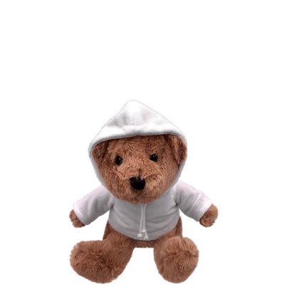 TEDDY BEAR - 20 cm BROWN dark (with HOODIE)