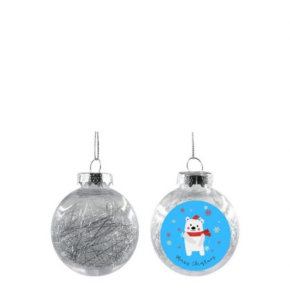 XMAS BALL - CLEAR/SILVER- Diam. 6cm