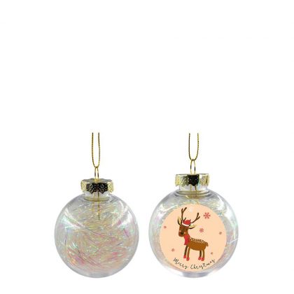 XMAS BALL - CLEAR/WHITE- Diam. 6cm