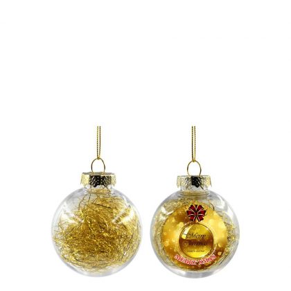 XMAS BALL - CLEAR/GOLD- Diam. 6cm