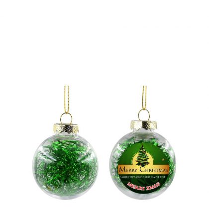 XMAS BALL - CLEAR/GREEN- Diam. 6cm