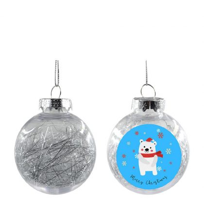 XMAS BALL - CLEAR/SILVER- Diam. 8cm