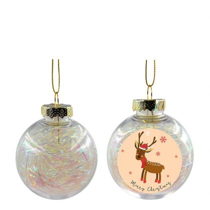 XMAS BALL - CLEAR/WHITE- Diam. 8cm