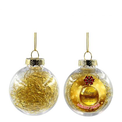XMAS BALL - CLEAR/GOLD- Diam. 8cm