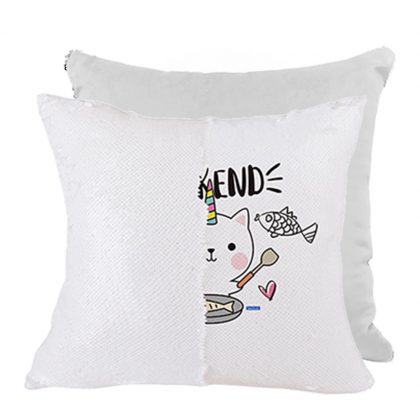 PILLOW - COVER Sequin(WHITE white back)40x40