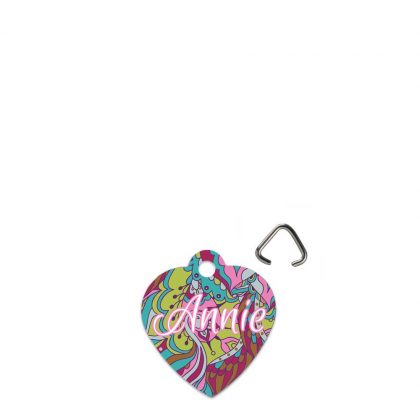Pet Tag (HEART White gloss) - Aluminium  2sided