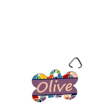 Pet Tag (DOG BONE White gloss) - Aluminium  1sided