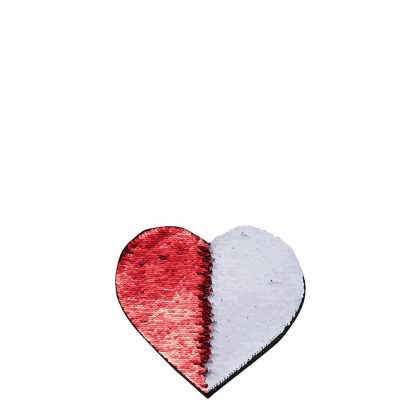 HEART ADHESIVE sequin (RED)10.5x12 cm