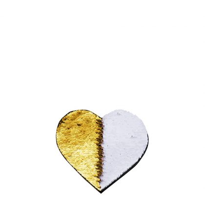 HEART ADHESIVE sequin (GOLD)10.5x12 cm