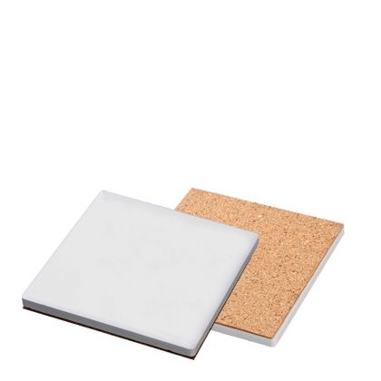 COASTER (SANDSTONE+cork) SQUARE 10x10cm gloss