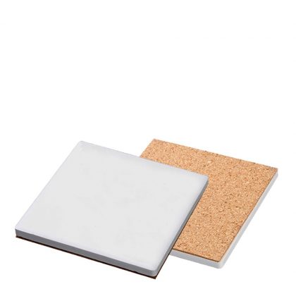 COASTER (SANDSTONE+cork) SQUARE 9.5x9.5cm gloss