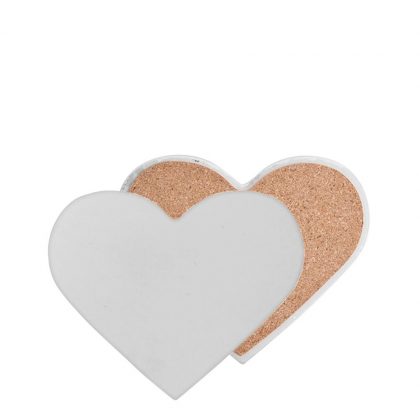 COASTER (SANDSTONE+cork) HEART 9x11 matt