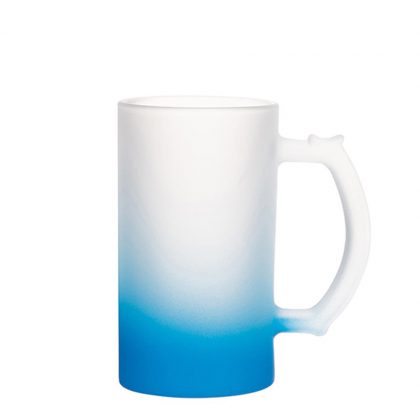BEER GLASS (Frosted) BLUE LIGHT Gradient 16oz