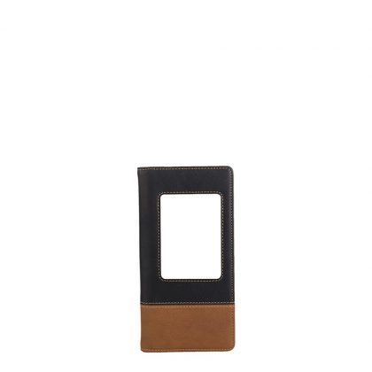 LEATHER WALLET with aluminum 9.5x18.6cm