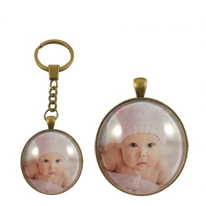 KEY-RING - ALLOY round gold (P041)