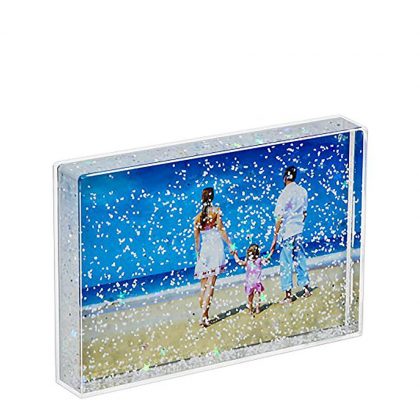 Acrylic Photo Block (Rectangle-10x15cm) CLEAR with White Snow