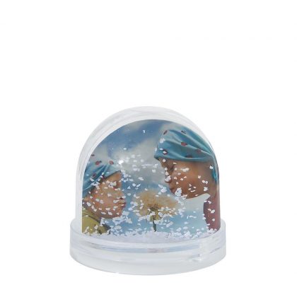 Acrylic Photo Block (Globe-7x6.3cm) CLEAR with White Snow
