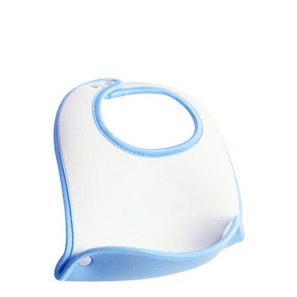 Baby Bib - BLUE neoprene pocket+ 6 buttons