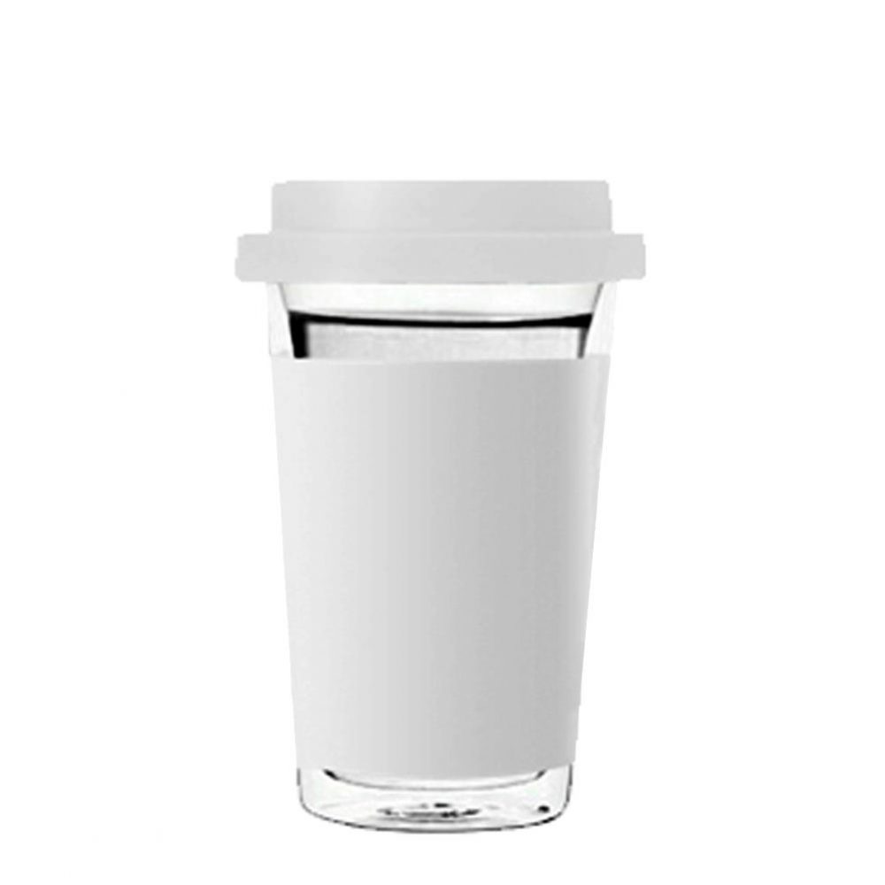Tumbler Mug 400ml (Plastic) CLEAR+White Patch air wall