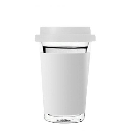 Tumbler Mug 400ml (Plastic) CLEAR+White Patch air wall