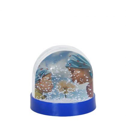 Acrylic Photo Block (Globe-7x6.3cm) BLUE with White Snow