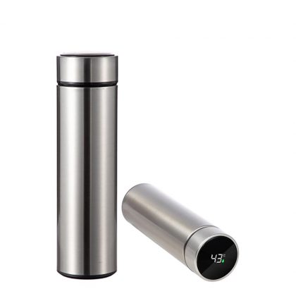 Thermos Bottle 450ml (SILVER) with Temperature Display
