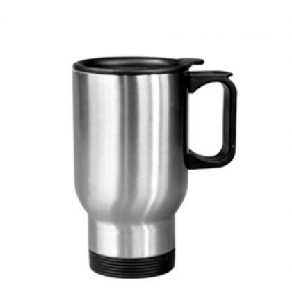 Stainless Steel Mug 14oz - SILVER with Handle & Cup