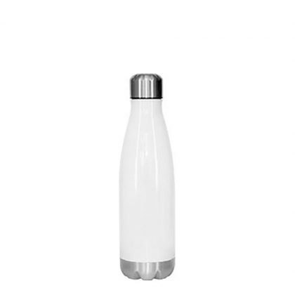 Bowling Bottle 500ml (White) silver bottom