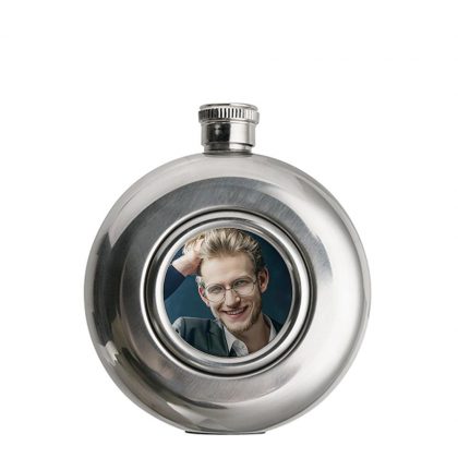 Flask 5oz ROUND (Silver) with insert