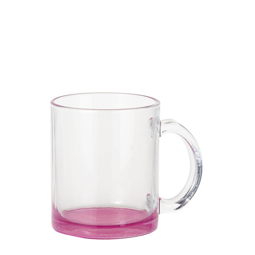 MUG GLASS -11oz (CLEAR) PURPLE bottom