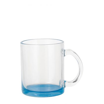 MUG GLASS -11oz (CLEAR) BLUE LIGHT bottom