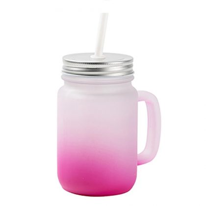 Mason Jar 400ml (Round FROSTED) PURPLE Gradient