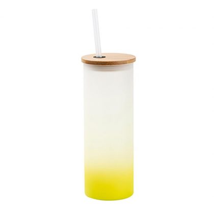Skinny Glass Tumbler 17oz (FROSTED) YELLOW Gradient