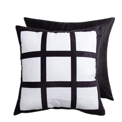 Pillow Cover 40x40  (9 Panels) Black Plush