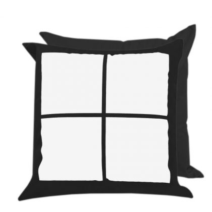 Pillow Cover 40x40  (4 Panels) Black Polyester