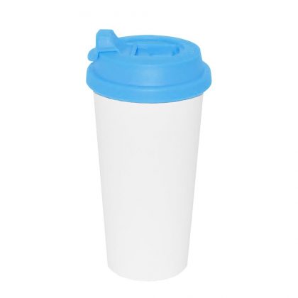Tumbler Mug 450ml (Plastic) BLUE with flip-lock lid