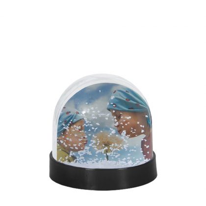 Acrylic Photo Block (Globe-7x6.3cm) BLACK with White Snow