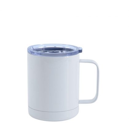 Stainless Steel Mug 10oz - WHITE with Handle