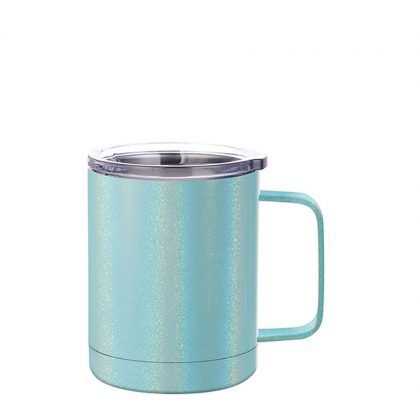 Stainless Steel Mug 10oz - BLUE sparkling with Handle